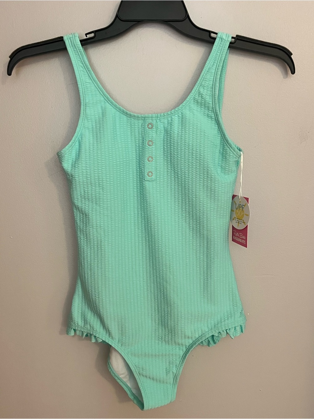 Ruffle Butts Mint Ribbed One-Piece
